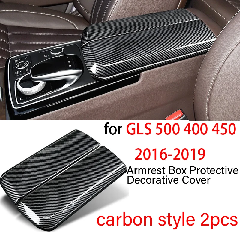 

Чехол для подлокотника центральной консоли автомобиля, защитный декоративный чехол для Benz 2015-2019 GLE 300 320 2016-2019 GLS 500 400 450, аксессуары