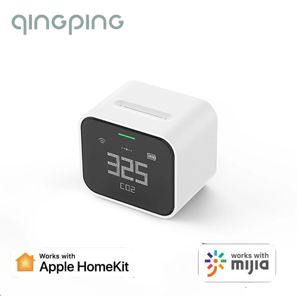 

Qingping Air Monitor Lite CO2 PM2.5 PM10 Temperature Humidity Detector Touch Operation Work For Mi Home App HomeKit Rechargeable