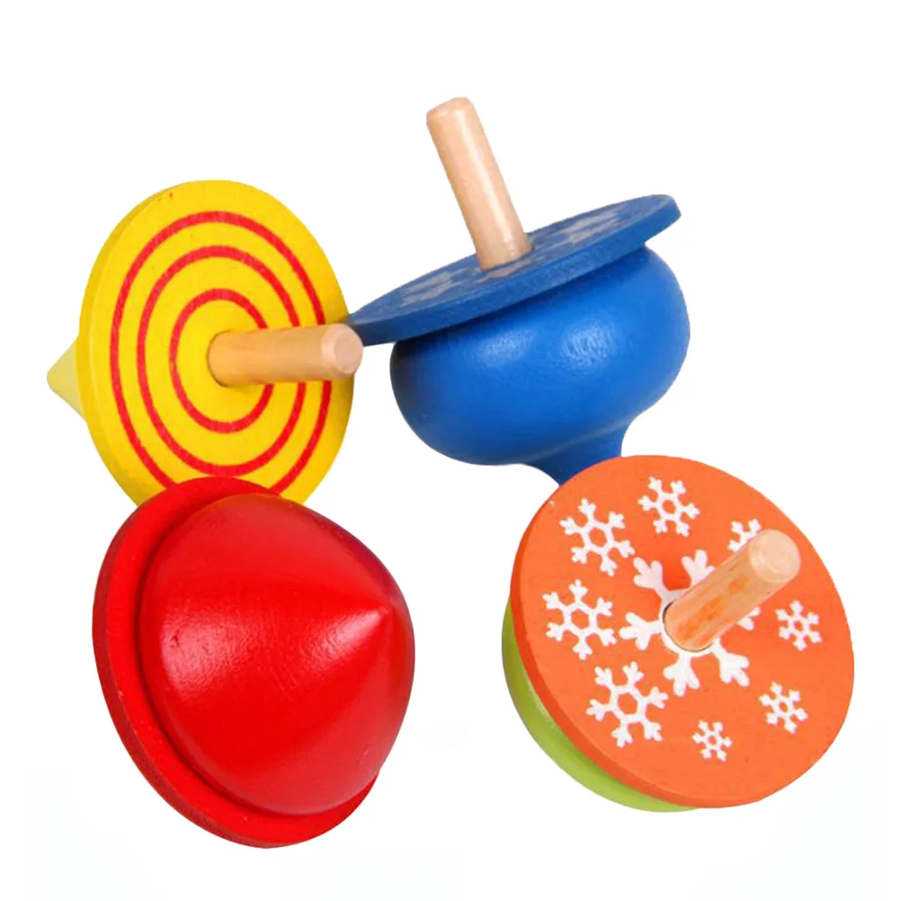 

Top Wood Toys Gyroscope Toykids Gyro Game Colorful Favor Party Painted Rotating Spinnyfun Wooden Whipping Push Down Peg