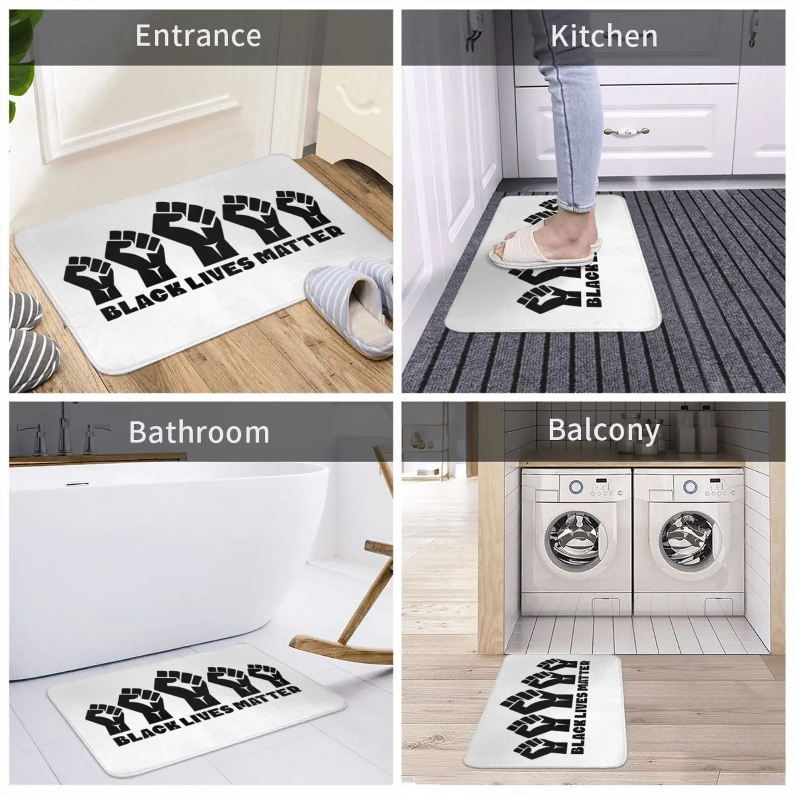 Коврик черный живой 5 концов водовпитывающий нескользящий |