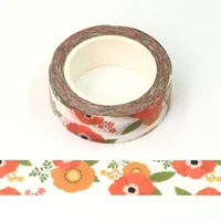 2022 new 10pcslot 15mm10m decorative spring flowers washi tape scrapbooking masking tape office supply mask washi tape