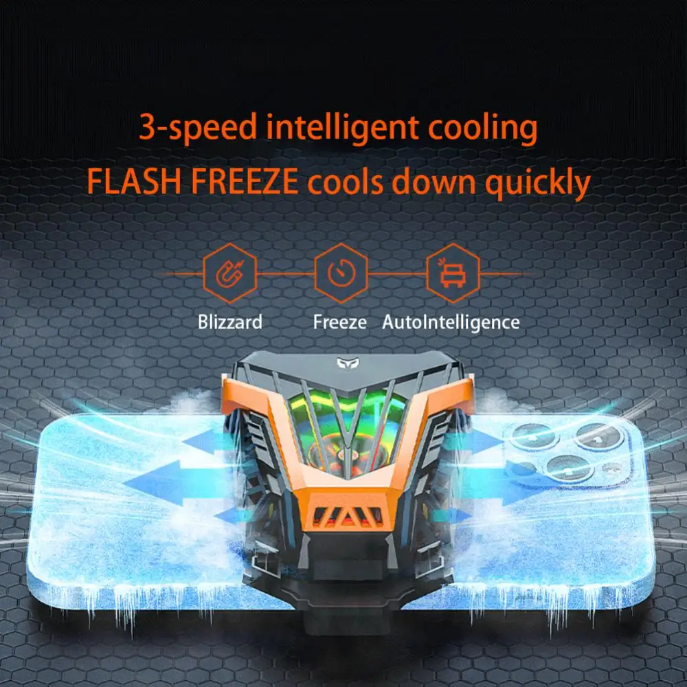 

Portable Back Clip Mobile Phone Radiator Cooling Artifact Cooling Fan Game Cooler Rgb Lighting Effect Cell Phone Cool Heat Sink