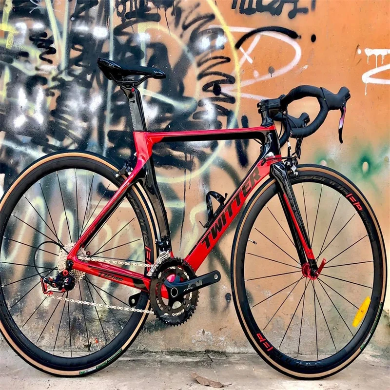

TWITTER по заводской цене, 700C, пневматический тормоз из углеродного волокна T800 C, легкий дорожный велосипед, гоночный велосипед из углеродного волокна