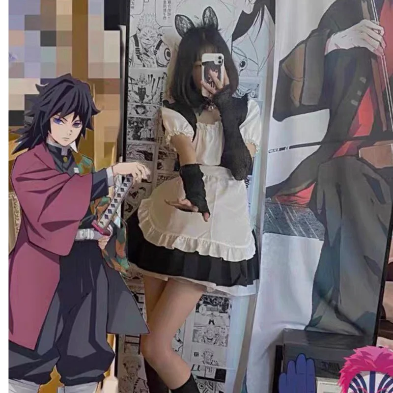 

Maid Lolita Suit Cosplay Dress Sexy Sweet Uniform Beauty Servant Japanese Apron Puff Sleeves Little Wild Cat Uniform Set 1QT5