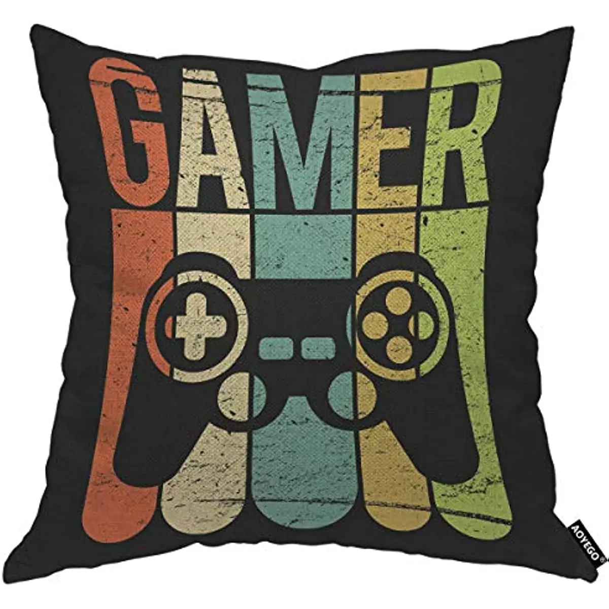 

Game Gamer Controller Linen Square Throw Pillow Cover Play Video Games Grain Leisure Joystick Funny Button Toy Pillow Case