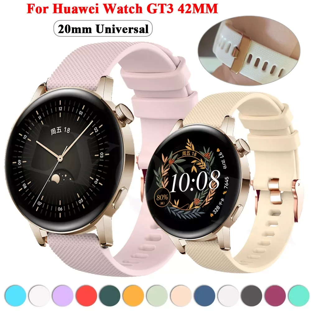 

20mm GT 2 Silicone Straps For Huawei Honor Magic Watch 2 42mm Watchband Sport Smart watch Replacement GT2 GT3 GT 3 42mm Bracelet