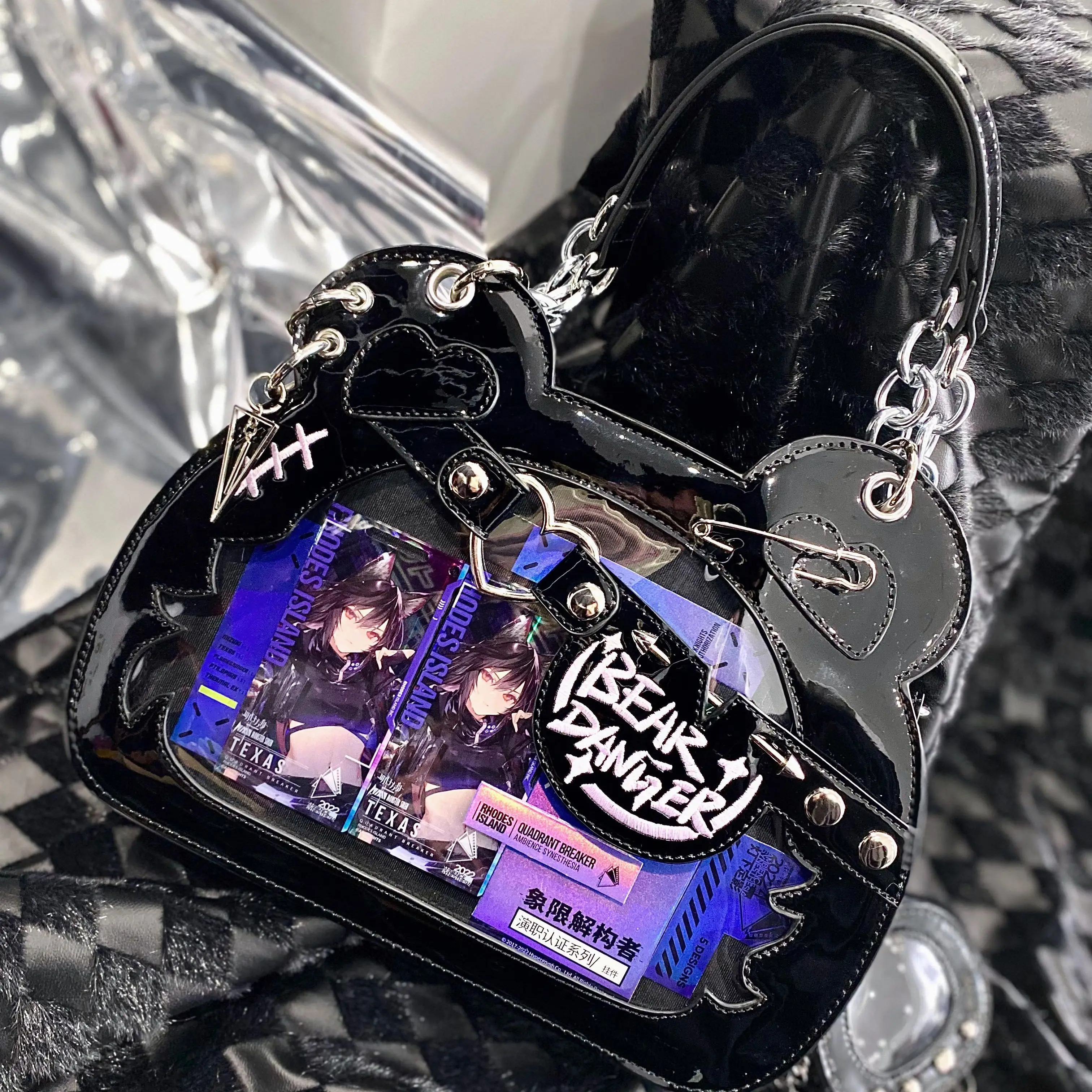 

Прозрачные сумки через плечо Demon Little Bear Claw для девушек, сумка-мессенджер из лакированной кожи, прозрачная сумочка в подарок JK