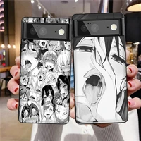 girl anime phone case for google pixel 6 6pro 6a 2 3 3a 4 4a 5 5a 5g xl black soft tpu silicone back cover fundas protector capa