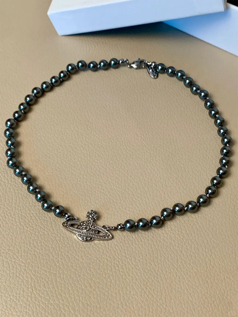 Жемчужное ожерелье Xiempress женское с черным жемчугом легкая цепочка роскошный