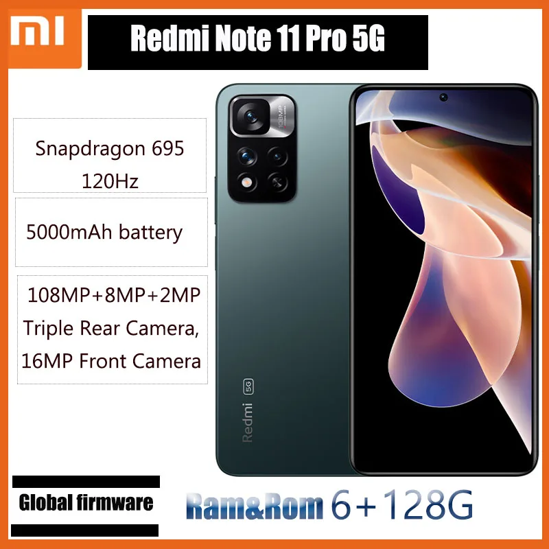 

Смартфон Xiaomi Redmi Note 11 Pro, телефон с экраном 128 дюйма, 6 ГБ ОЗУ 64 ГБ 120 Гб ПЗУ, камера 5000 МП, Гц, мАч