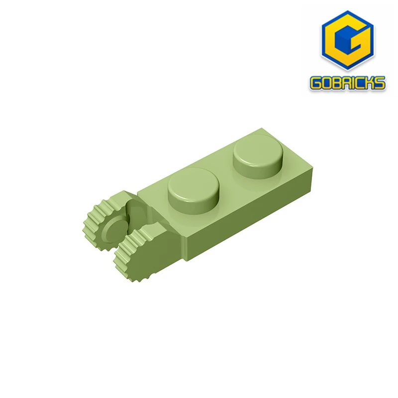 Фото Детали MOC, Детская односторонняя откидная пластина 1X2 с вилкой, вертикальной и концевой одинарной боковой откидной пластиной (зубцы), совместимы с детскими игрушками lego 44302 №1