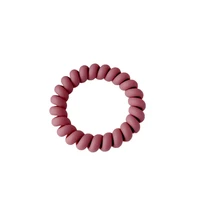 5pcs pack high elastic rubber hair band girls multi colors coil hair tie rope solid color cute telephone line hair ring