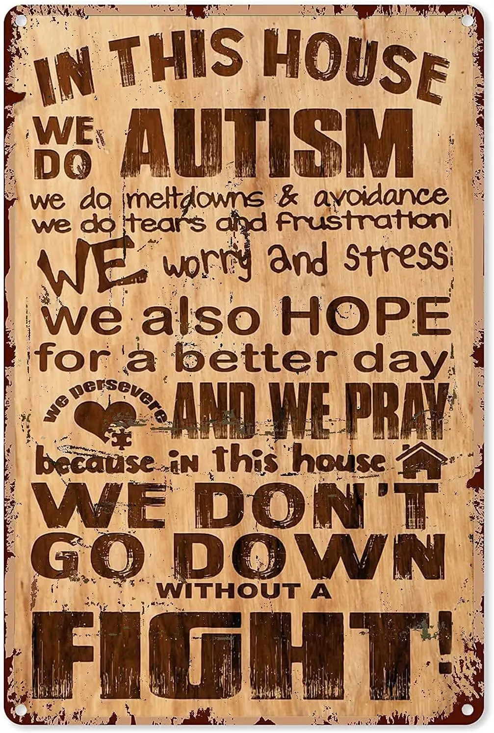 Ретро Забавный лист Metl Sgn Sgns Tn n Ths House We Do utsm Meltdowns nd Vodnce Outdoor Home Wll Decorton Sze:8 x 12