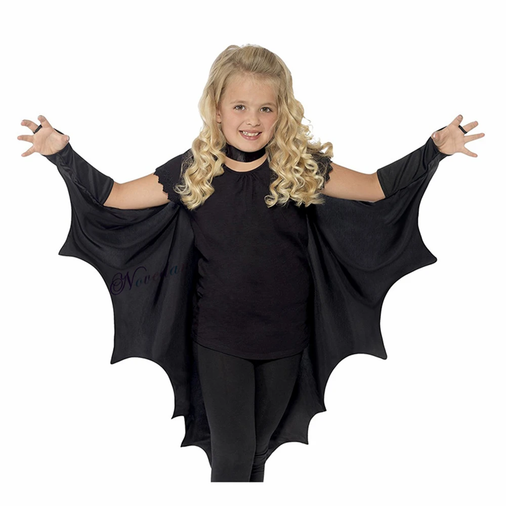 

Kids Girls Vampire Bat Wings Cosplay Costume Fancy Dress Witch Clothes Cape Cloak Halloween Carnival Party Role Play Clothing