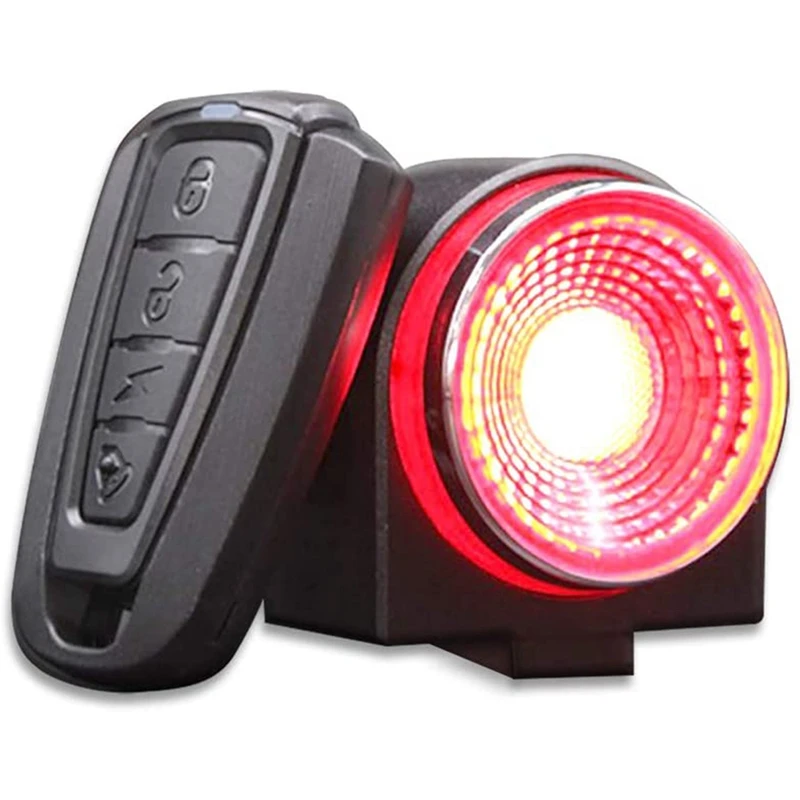 

ANTUSI Bike Alarm Tail Light USB Rechargeable Ultra Bright Rear Bike Lights,Smart Brake Sensing Anti Theft Bicycle Alarm