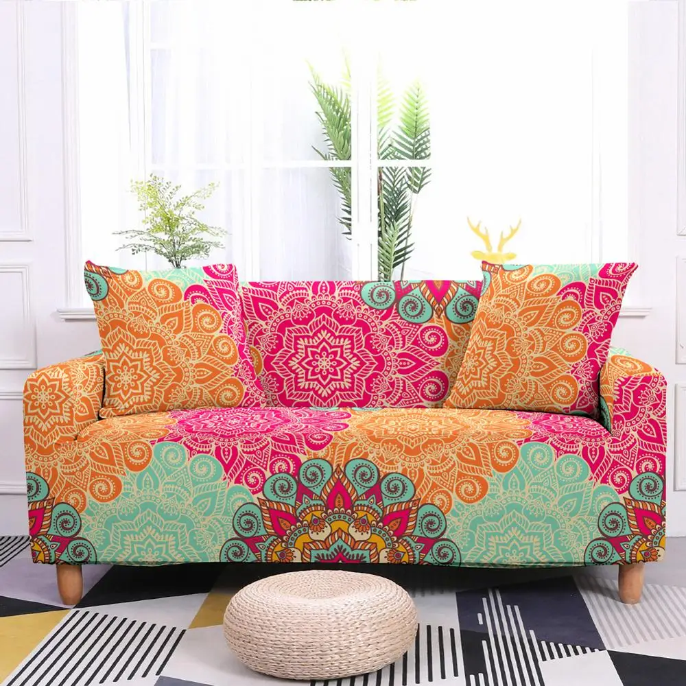 

Mandala Elastic Sofa Cover Segmented Elastic Sofa Cover for Living Room Combination Corner Sofa Cover 1/2/3/4 Seat Home Decor