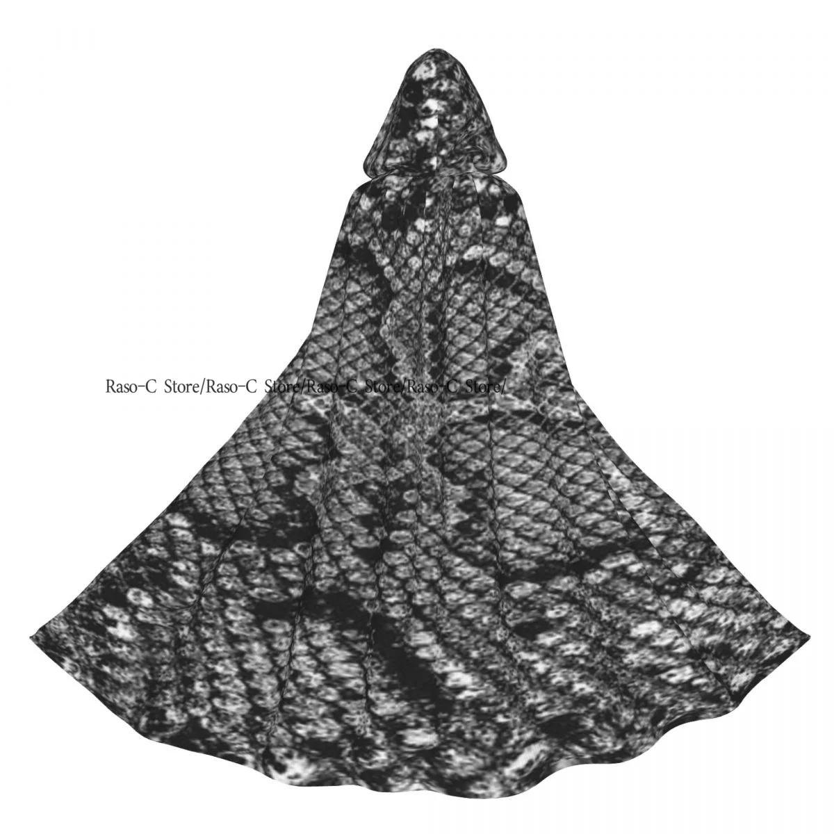 Унисекс взрослый рваный плащ с текстурой змеи и капюшоном длинный костюм ведьмы