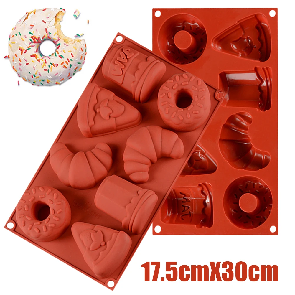

8-Cavity Donut Silicone Baking Mold Cake Silicone Forms Non-Stick DIY Making Mold For Mousse Chocolate Cupcake Baking Tool