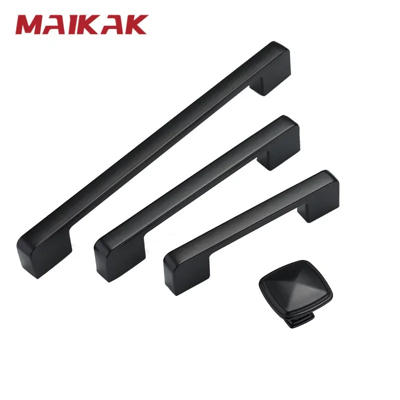 Черные алюминиевые ручки и для шкафа в американском стиле простые кухонного