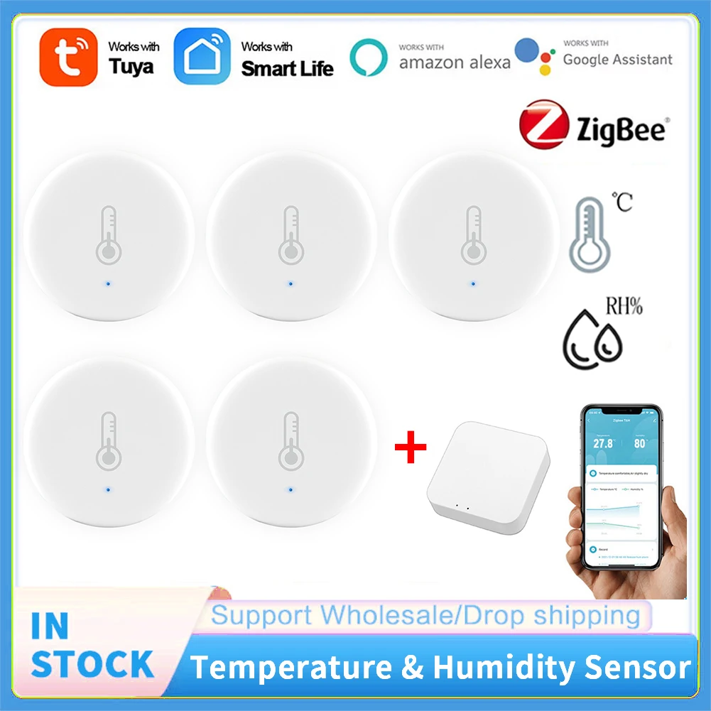 

Tuya Smart Home Temperature Humidity Sensor Zigbee Indoor Real-time Monitor Thermometer Detector Smart Life Control For Alexa