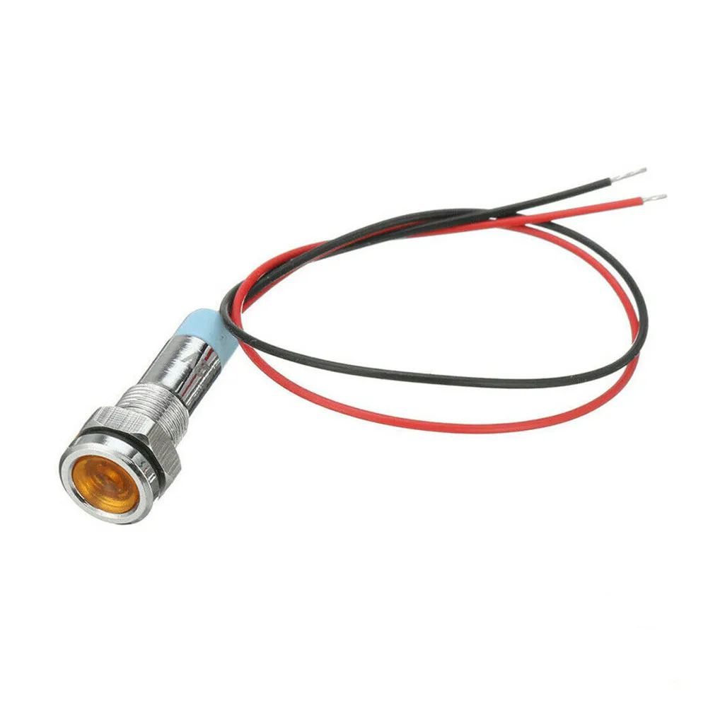 

5 Pcs Car Boat 12V 6mm LEDs Indicator Light Dash Dashboard Panel Warning Pilot Lamp Metal LED Warning Light