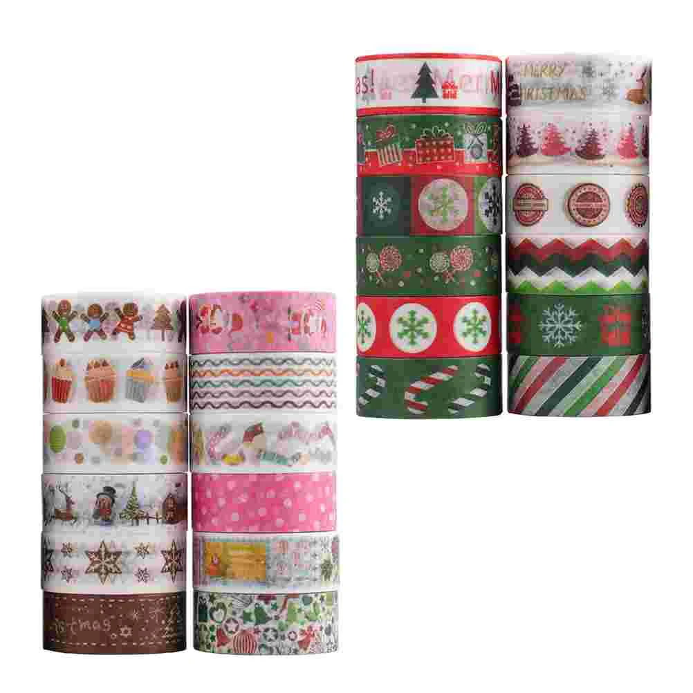 

24 Rolls of Christmas Washi Tapes Gift Stickers Scrapbooking Tape Christmas Gift
