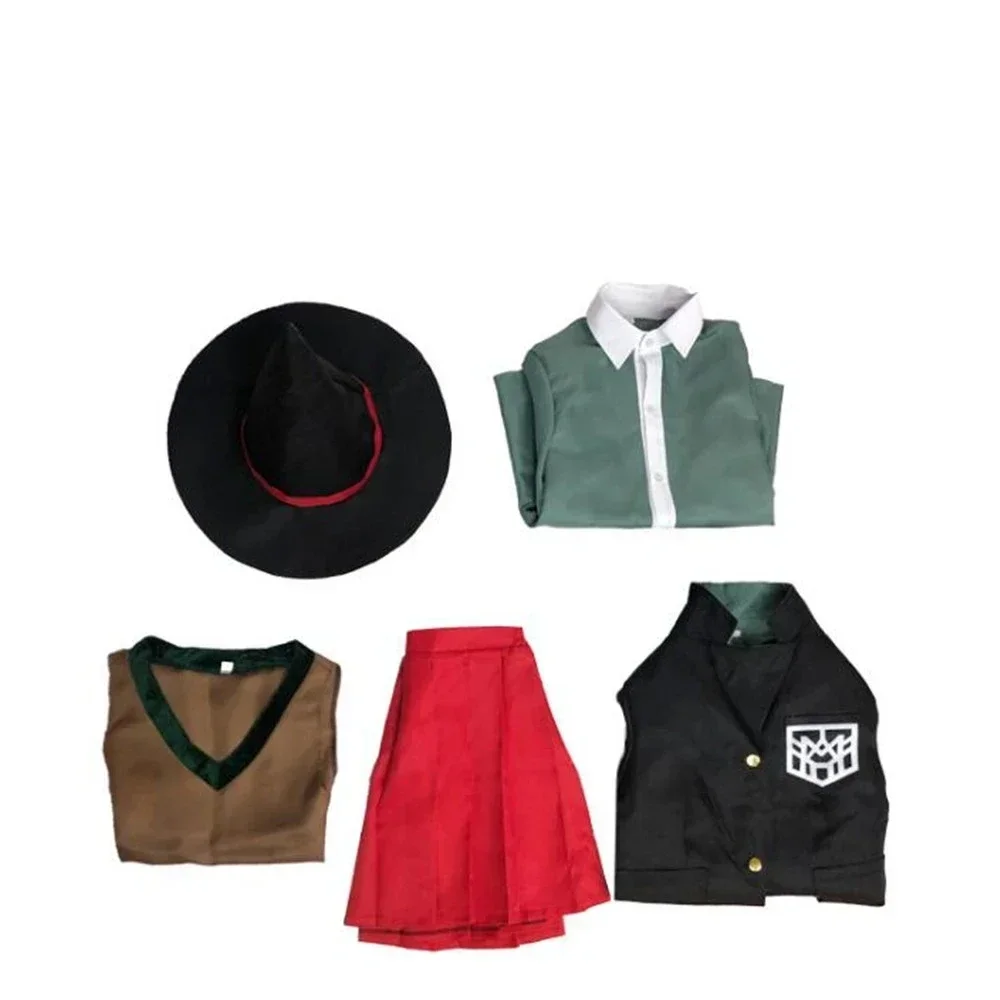 Anime Danganronpa Magician Yumeno Himiko Girl Uniform Cosplay Costume Halloween Carnival Student Red Wig