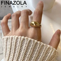 finazola simple round glossy finger ring 18k gold plateding accessories women fashion stainless steel jewelry free shipping
