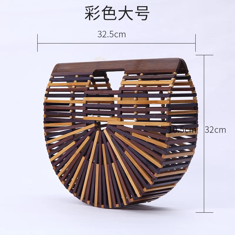 Summer New Bamboo Woven Bags Women's Designer Handbag Large Saddl Bag Straw Beach Travel Bags Fashion Female Weave Tote Bag