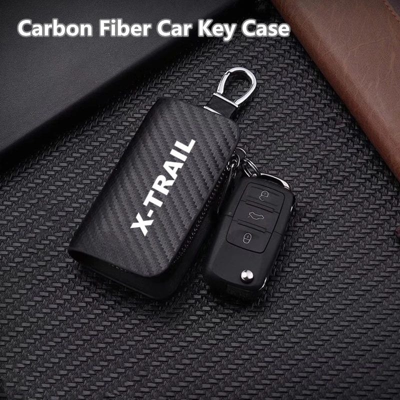 

Автомобильный брелок из углеродного волокна, автомобильный чехол для ключа с дистанционным управлением для Nissan Xtrail X Trail T30 T31 T32 2021 2020 2019 2018 ...