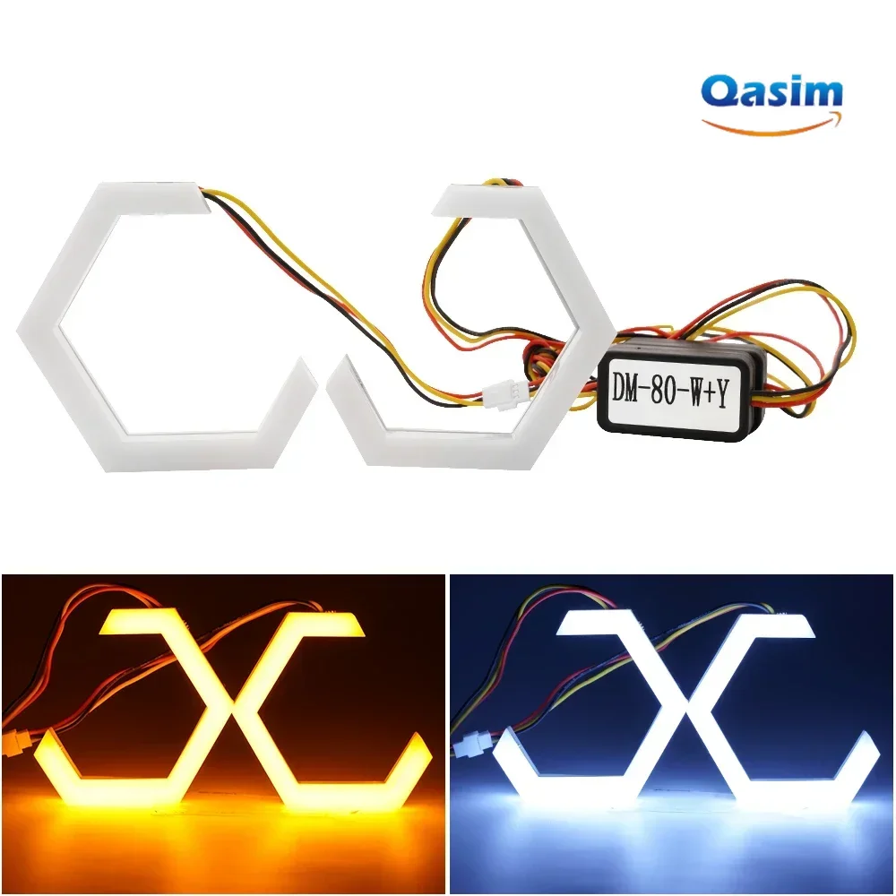 1 комплект светодиодных шестигранных кольев Halo Angel Eyes для мотоциклов