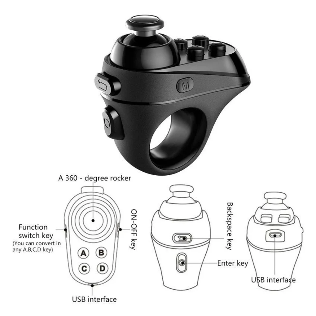 R1 Ring Bluetooth-совместимый 4 0 VR контроллер для lOS Android беспроводной геймпад джойстик