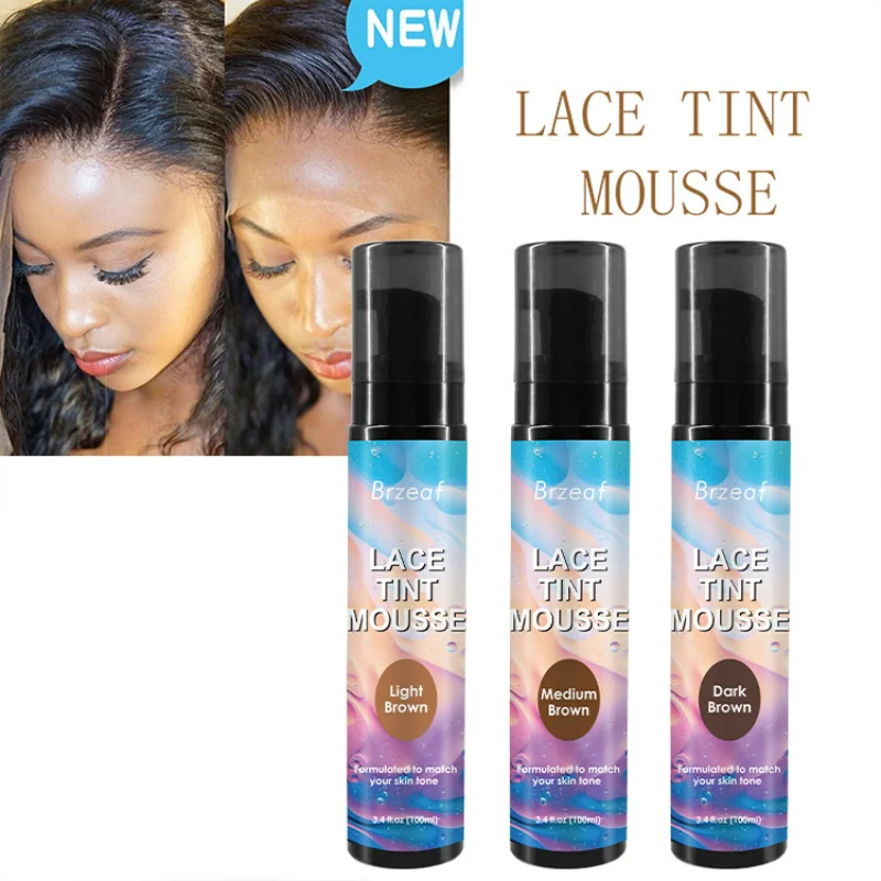 

Lace Tint Mousse Waterproof Wig Tint Spray for Toupees Light Brown Wig Knots Healer Quick Dry Wig Grids Concealer No Residue