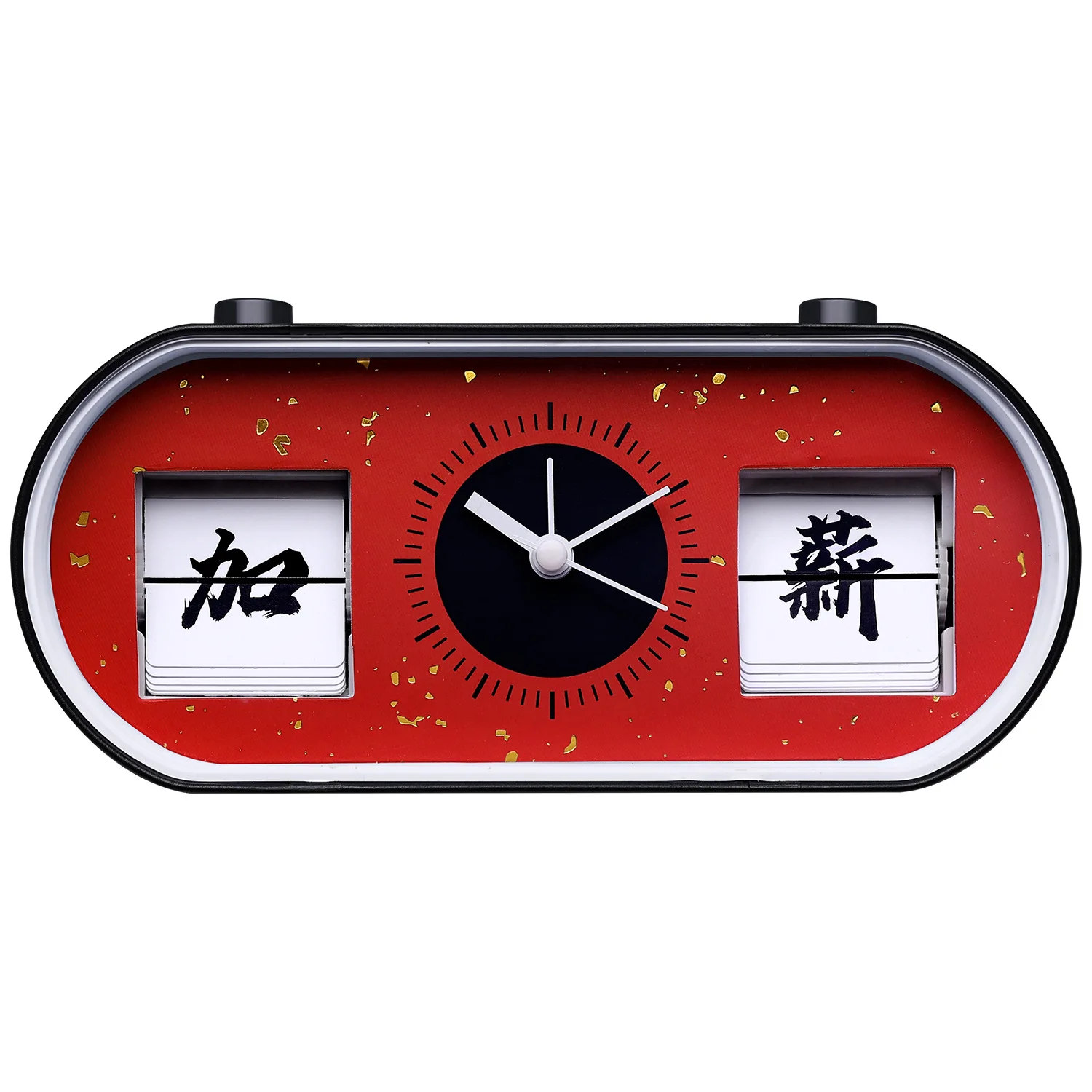 

Silent Sweep Second Alarm Clock Decompression Ring Manual Button Page Turning Ornaments Decoration Clock Alarm Clock