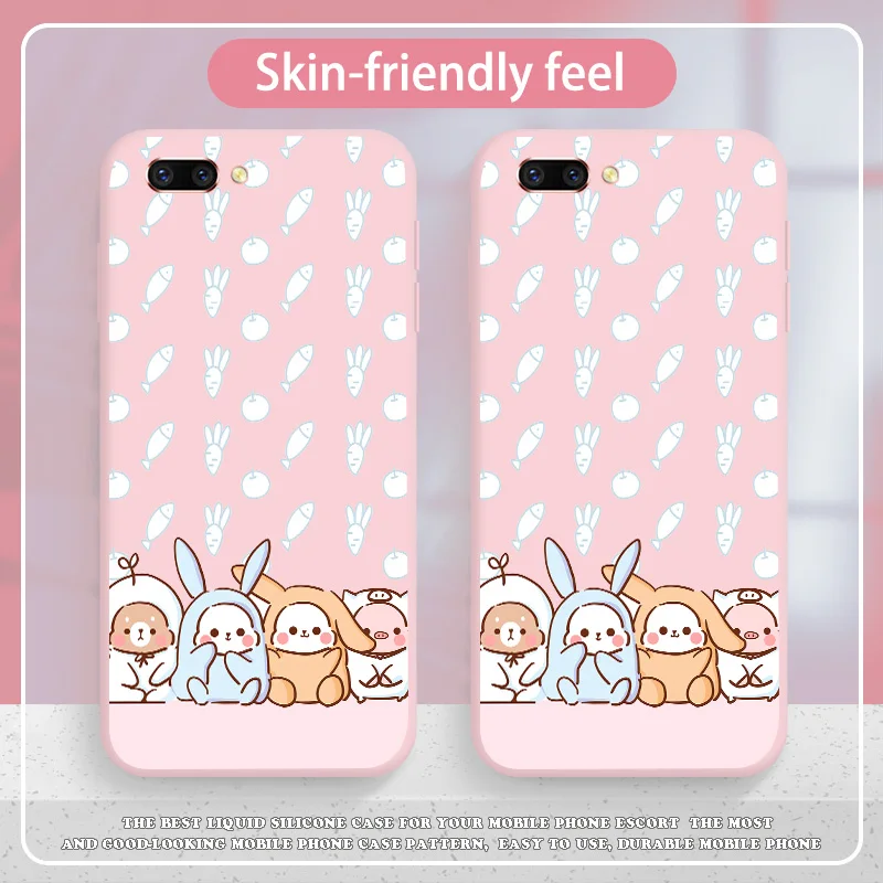 

Cute Rabbits Case For OPPO R7 R9 R9S R11 S X R15 R17 Pro Plus Silicone Soft Shell Candy Colors For OPPO R15 Case