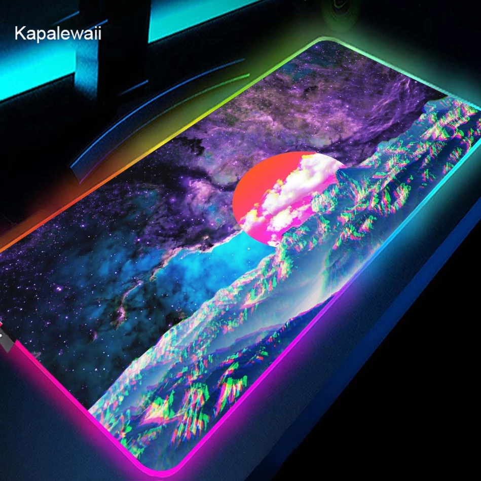 

RGB Mousepad Creative Japanese Architecture 400X900MM Large Rubber Mousepad Gaming Accessoroes Laptop Gamer Keyboard Deskmat