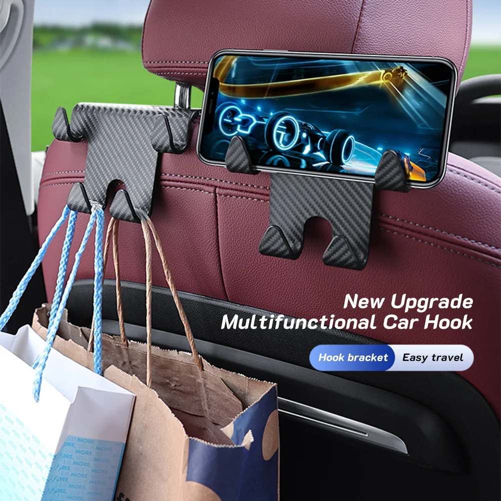 

1/2 pcs Car Seat Back Hook Headrest Hanger Auto Accessories Multifunction Hanging Hook Phone Bracket Hidden Hanger Organizer