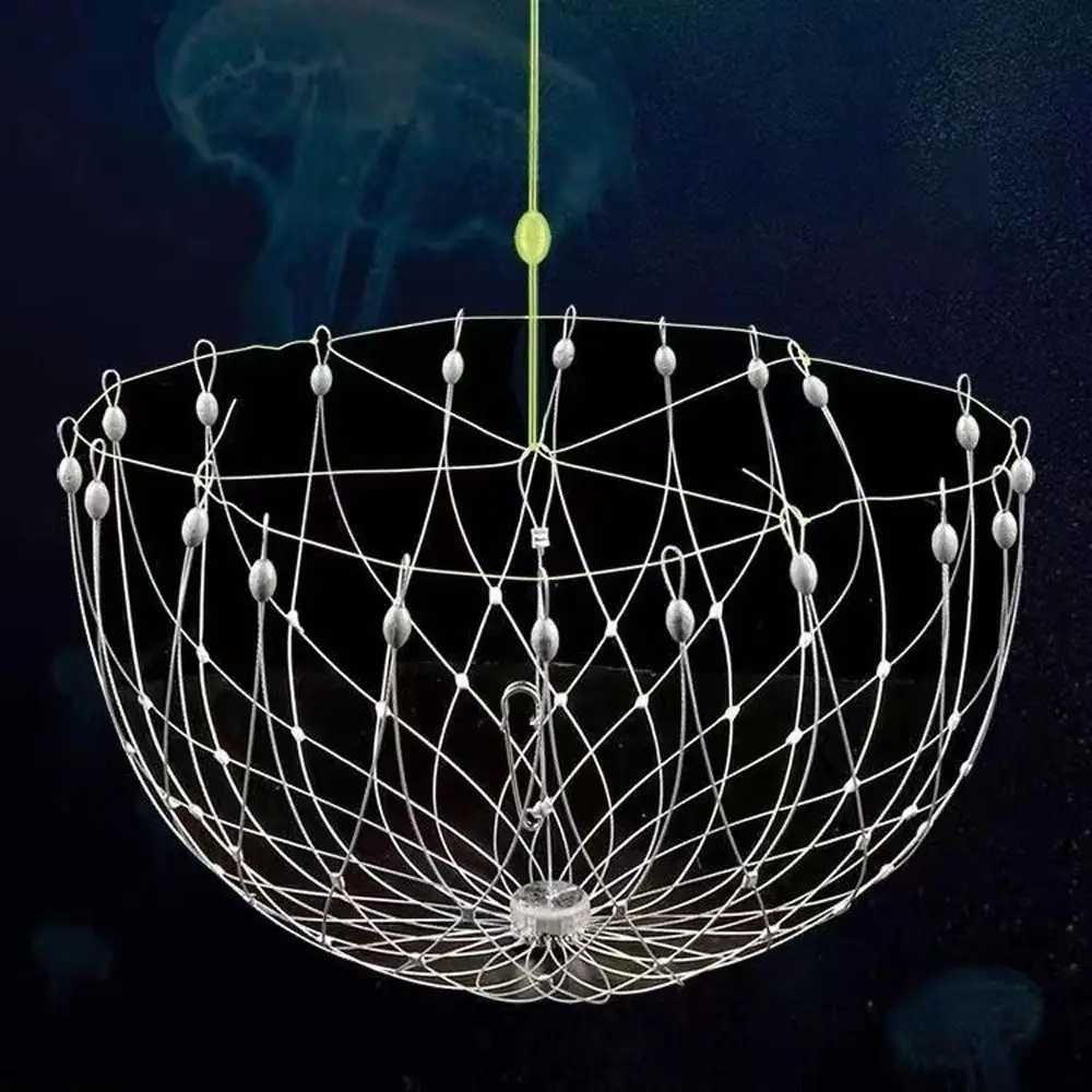 Automatic Collapsible Design Fishing Crab Trap Net Wide Coverage Steel Wire Fishing Net Cage Automatic Open Closing Efficient