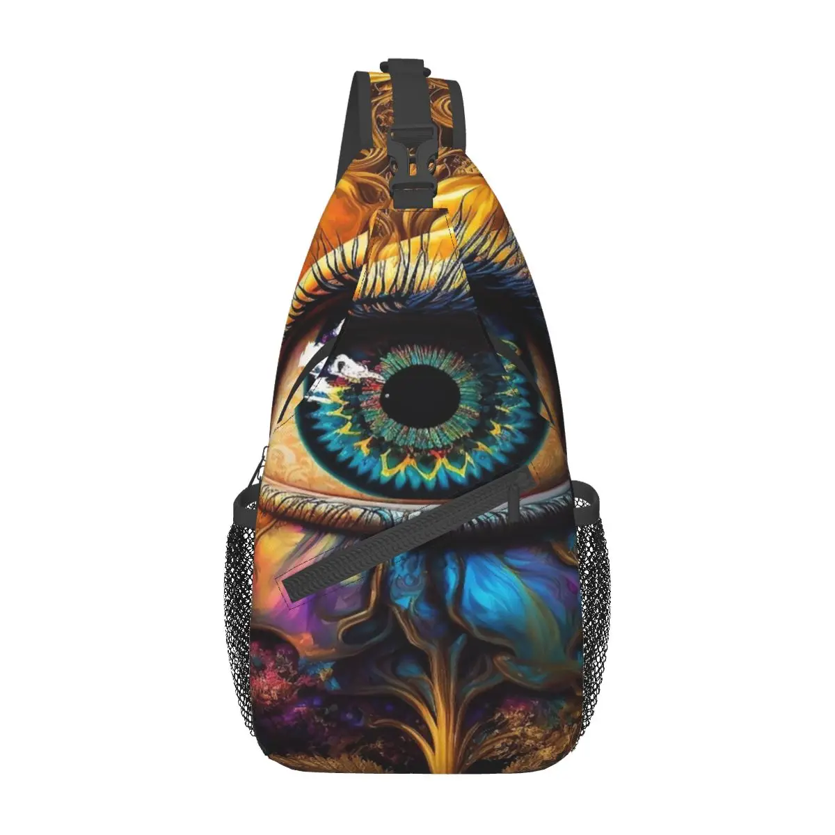 

Психоделическая нагрудная сумка для глаз, портативная Повседневная нагрудная сумка через плечо в стиле ретро, разные стили