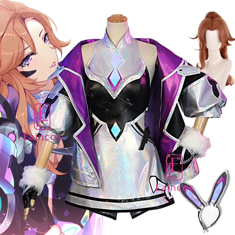 

Game LOL Battle Bunny Miss Fortune Cosplay Costume New Skin Uniform Wig Sexy Women Dress Full Set