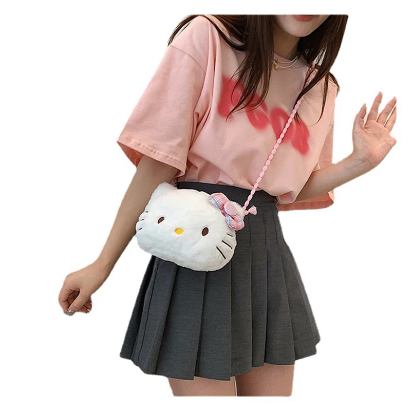 

Hello Kitty Kawayi плюшевая сумка через плечо Ins диагональный сотовый телефон мода Ms подарок на день рождения для родителей и детей