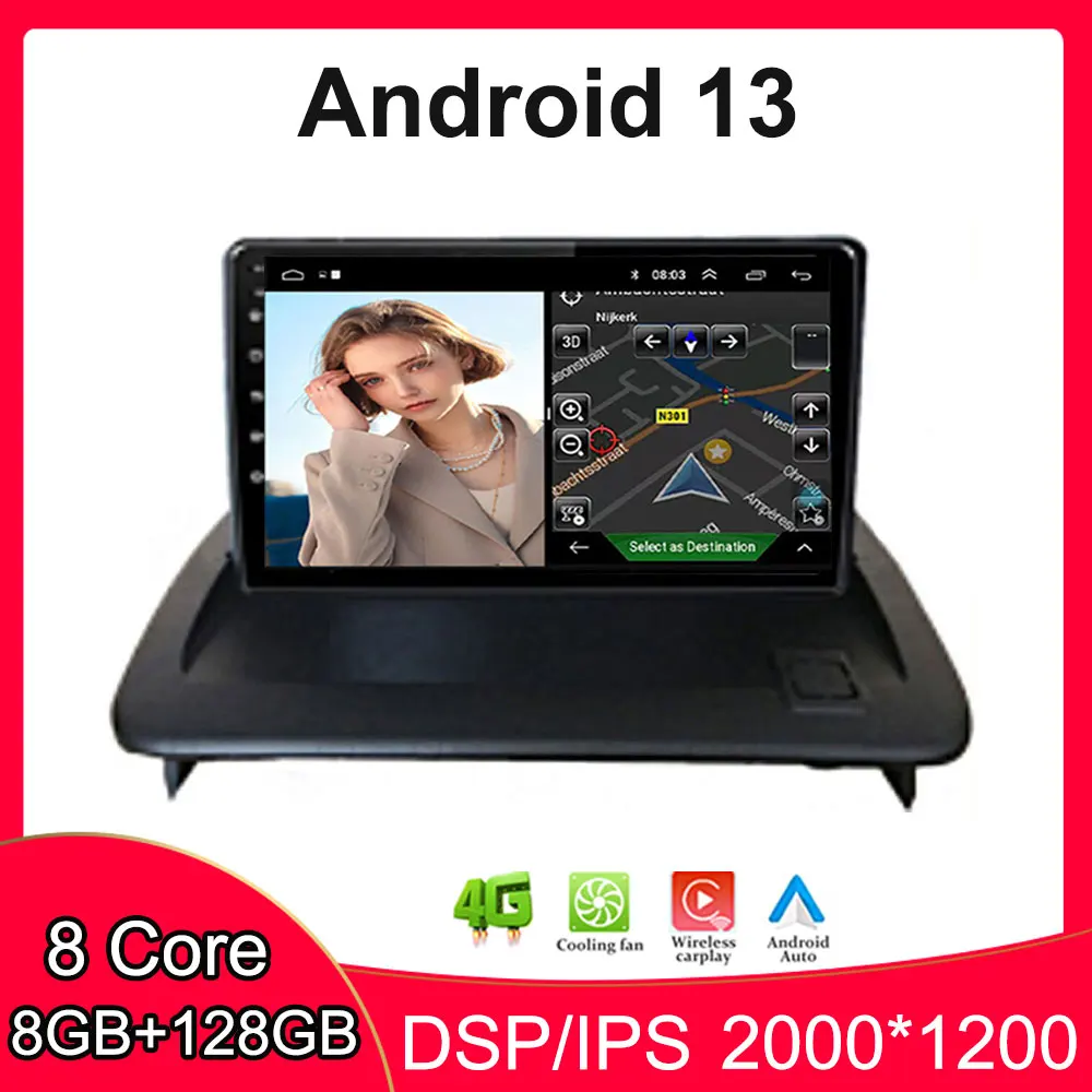 

9 Inch Carplay Android 13 Auto Car Radio Multimedia Stereo Player WiFi GPS Navigation For VOLVO C30 S40 C70 2006-2012