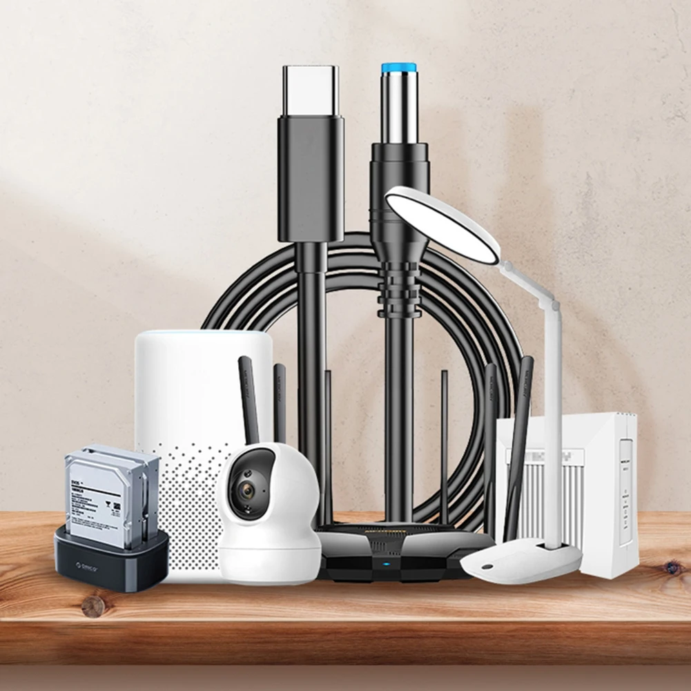 Кабель питания с USB C PD на 9 В, 12 В, 15 В, 20 в, 5,5x2,5 мм, PD100W, макс. 5 А, для беспроводного маршрутизатора, ноутбука, Светодиодная лента, динамик, камера видеонаблюдения