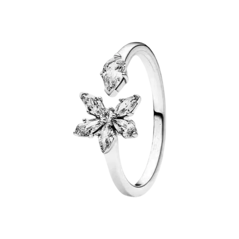 Фото Серебряное кольцо S925 с бриллиантом в форме сердца, фиолетовое кольцо Ice Linghua, синее кольцо с бантом, модное и элегантное кольцо №5