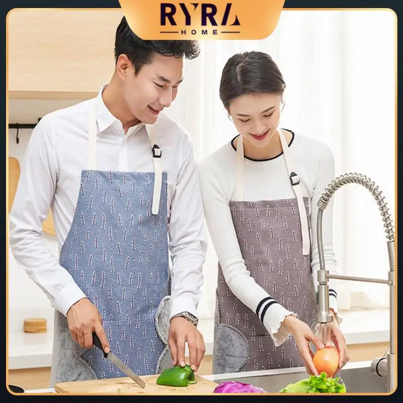 

Adults Waist Wear-resistant Blue Purple Womens Summer Apron Oil-proof Anti-oil Dirty Dining Waist Household Merchandises Apron