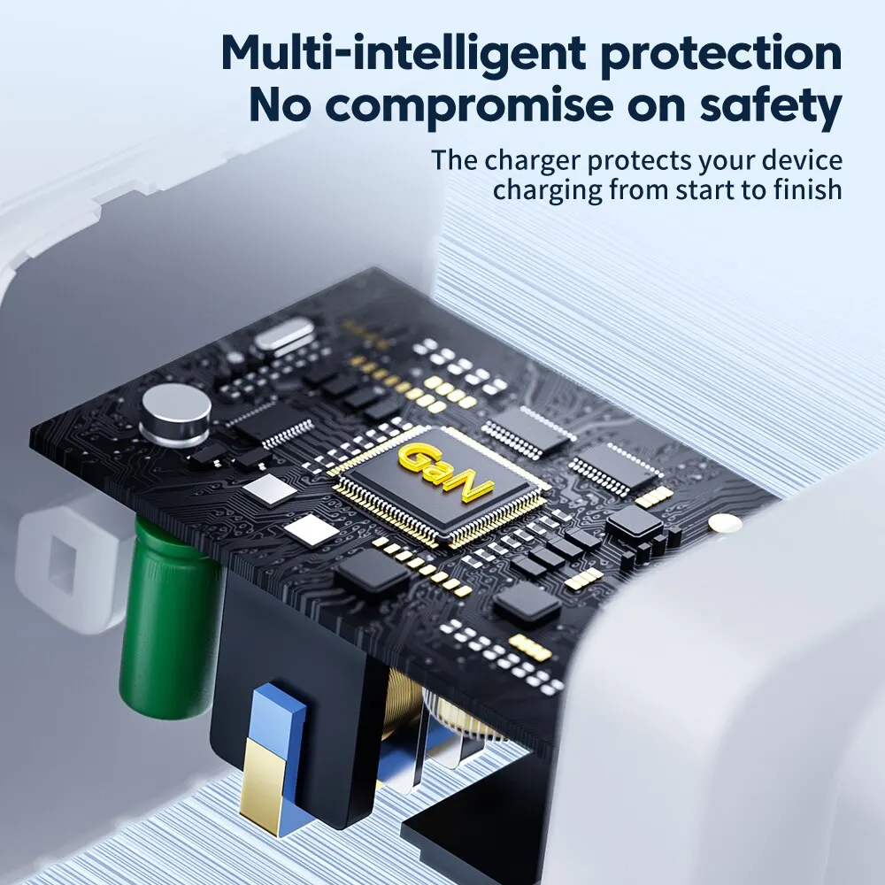 Фото Toocki 67W GaN USB C Быстрое Зарядное Устройство QC4.0 PD 3.0 45W Type-C Для iPhone 15/14/13/12 Pro MacBook — Подходит Для Пу... №3