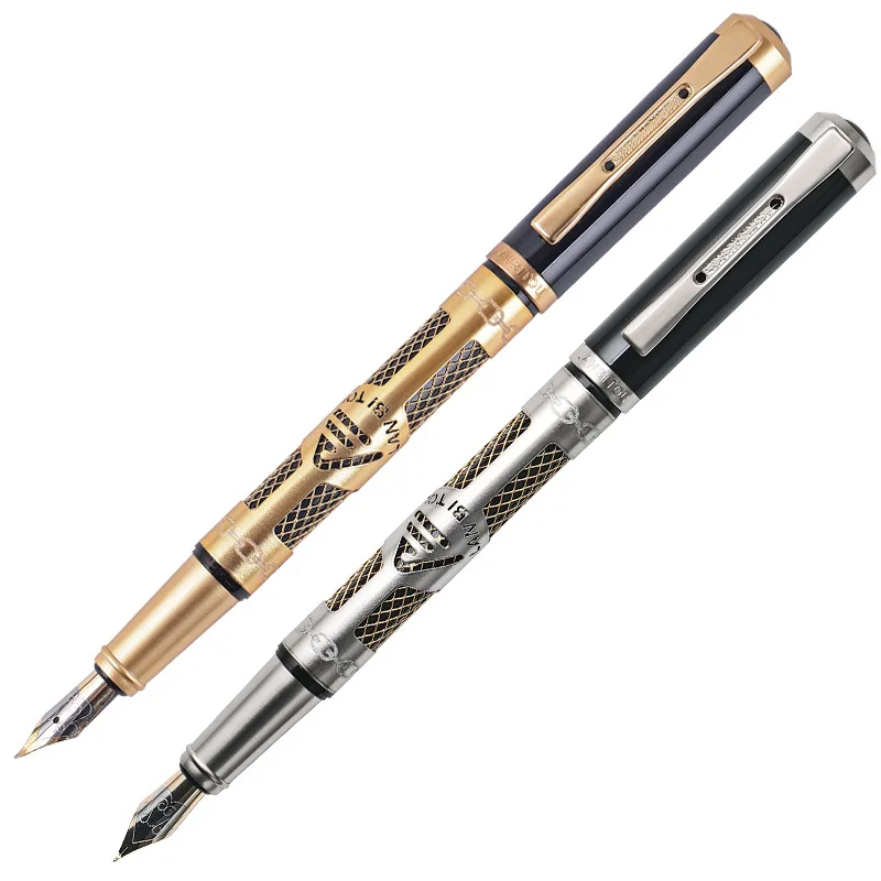 

Luxury Metal Fountain Pen Gold/silver 0.38/0.5/0.8mm Nib Lasting Writing Stationery Office Supplies