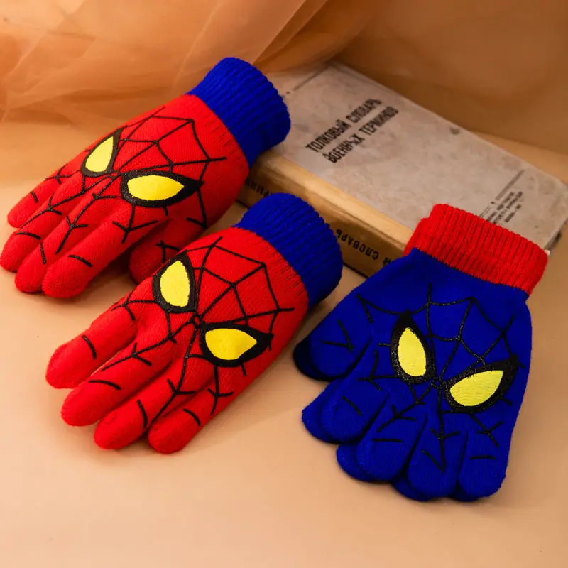 

Spiderman Gloves Marvel Figure Child Kids Baby Girls Boys Winter Knitted Gloves Cartoon Warm Mittens Cute Gloves for Women Men