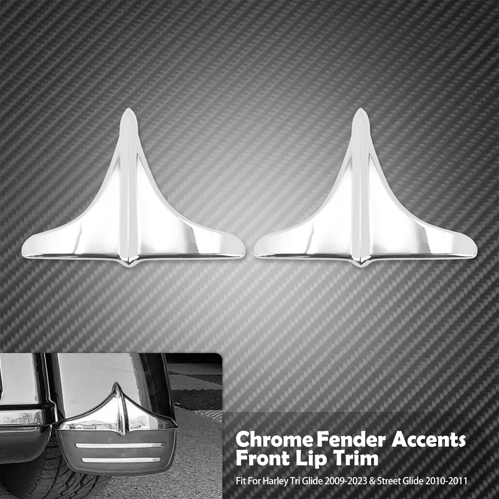 

Акценты на заднее крыло мотоцикла, передняя накладка на губу, черный/хромированный ABS для Harley Touring FLHTCUTG Tri Glide Ultra Classics Street Glide