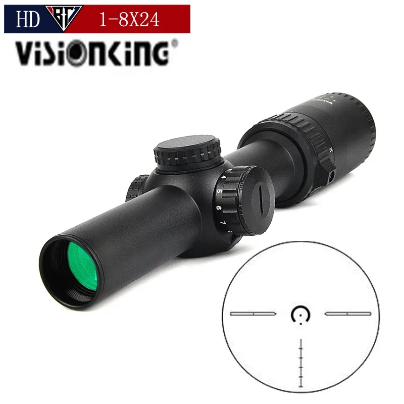 

Visionking Optics 1-8x24 Optical Scope Hunting Scopes Rifle scope 1/10MIL Fiber Reticle Sight fit Airsoft .223 .308win